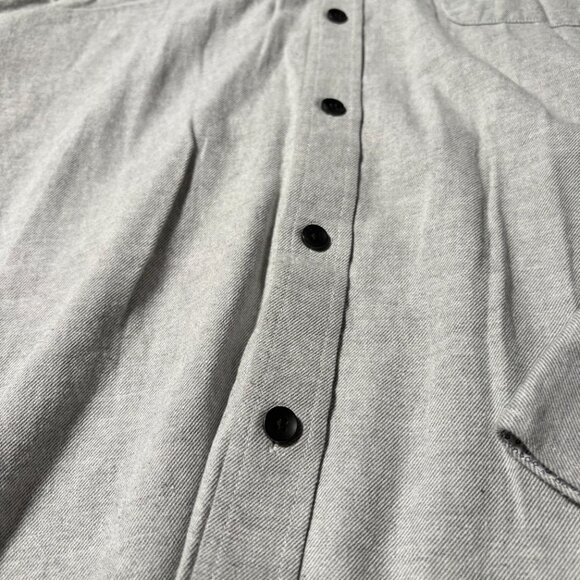 Rue St Patrick Button Up Cream Grey Long Sleeve Collared Twill Size Medium - Picture 5 of 10